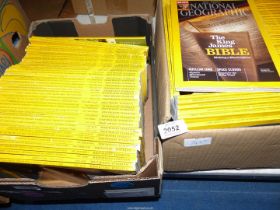 Two boxes of National Geographic magazine,
