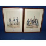 A pair of framed Military Prints titled 'Garde Imperiale 1906' and 'Garde Imperiale 1806'.