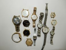 A quantity of mainly lady's wristwatches including Seiko kinetic with date, Timex, Accurist,