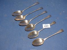 Six matching Silver dessert Spoons, two London 1805/06, maker SG, EW, FB,