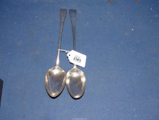 Two Georgian Silver Tablespoons, London 1804/05 and 1809/10, 188.