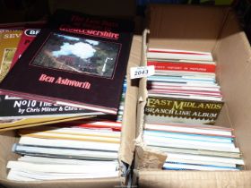 Two boxes of railway related books including Down The Line to Southend, Severn Valley Railway,