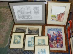 A quantity of Prints to include Tintern Abbey, Cries of London prints, Windermere,