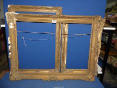 Three picture frames; 1. Overall size 33" x 25" with aperture 28" x 20". 2.