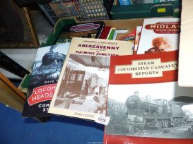Two boxes of railway books including Country Railway Routes,