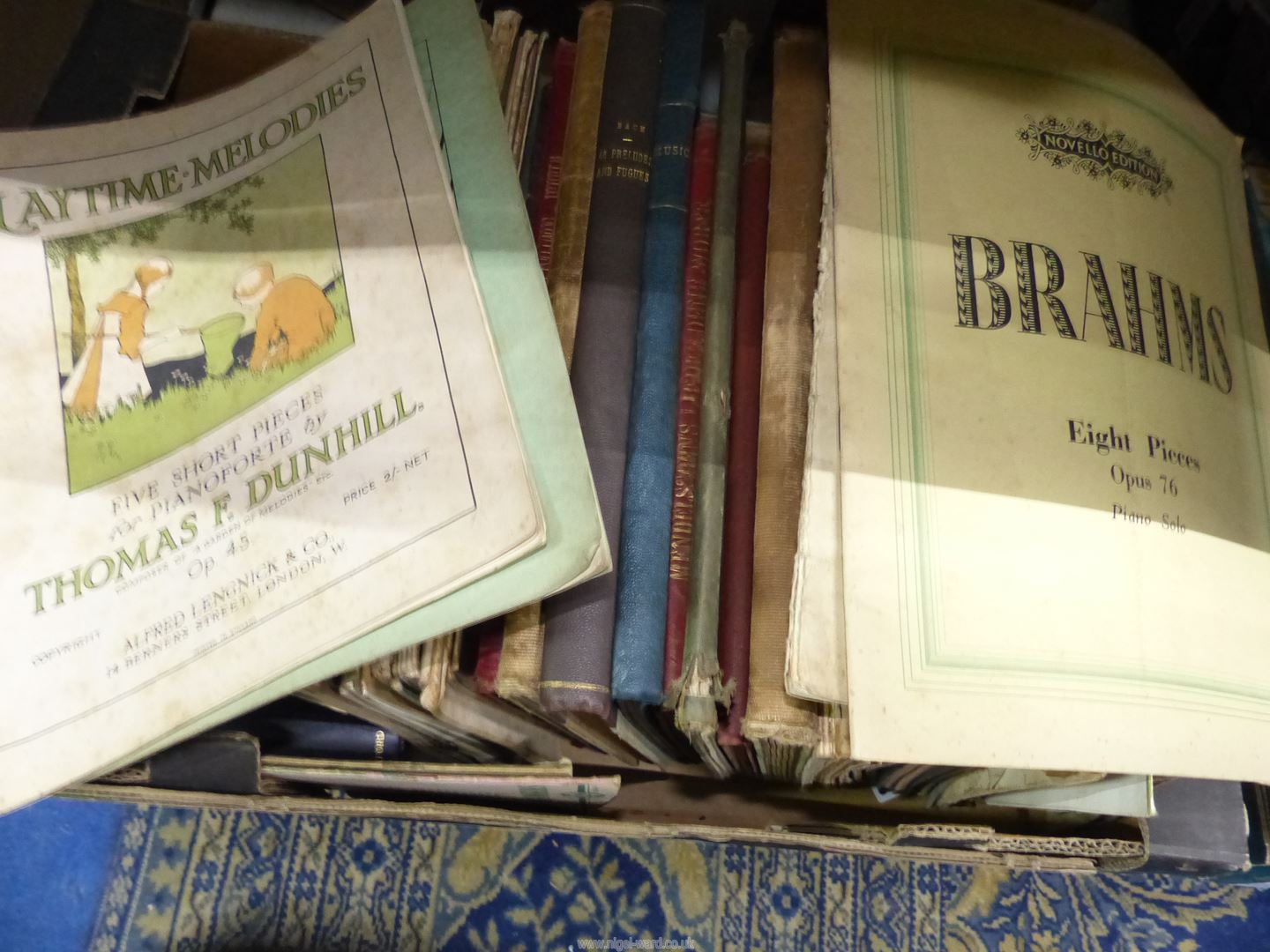 A box of music books and scores including Schubert, Brahms, Play Time Melodies, etc. - Image 2 of 2