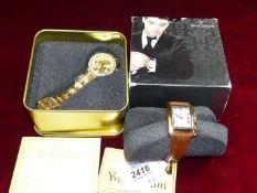 A Yves Camani bling watch in box and a vintage Skmei gents watch.