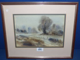 A framed and mounted Watercolour depicting a country landscape, signed lower right Edward Emerson,