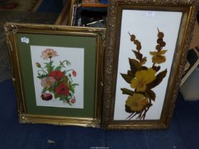 An ornate framed floral Oil painting, signed A.
