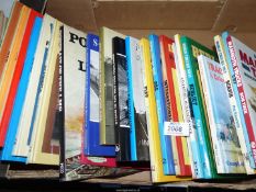 A box of train and truck books to include; Mammoth Trucks, Scania, North Eastern Steam,