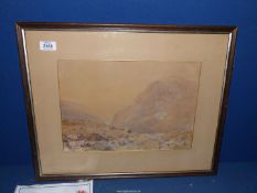 A framed and mounted Watercolour depicting Welsh landscape by Alfred William Hunt 1830-1896