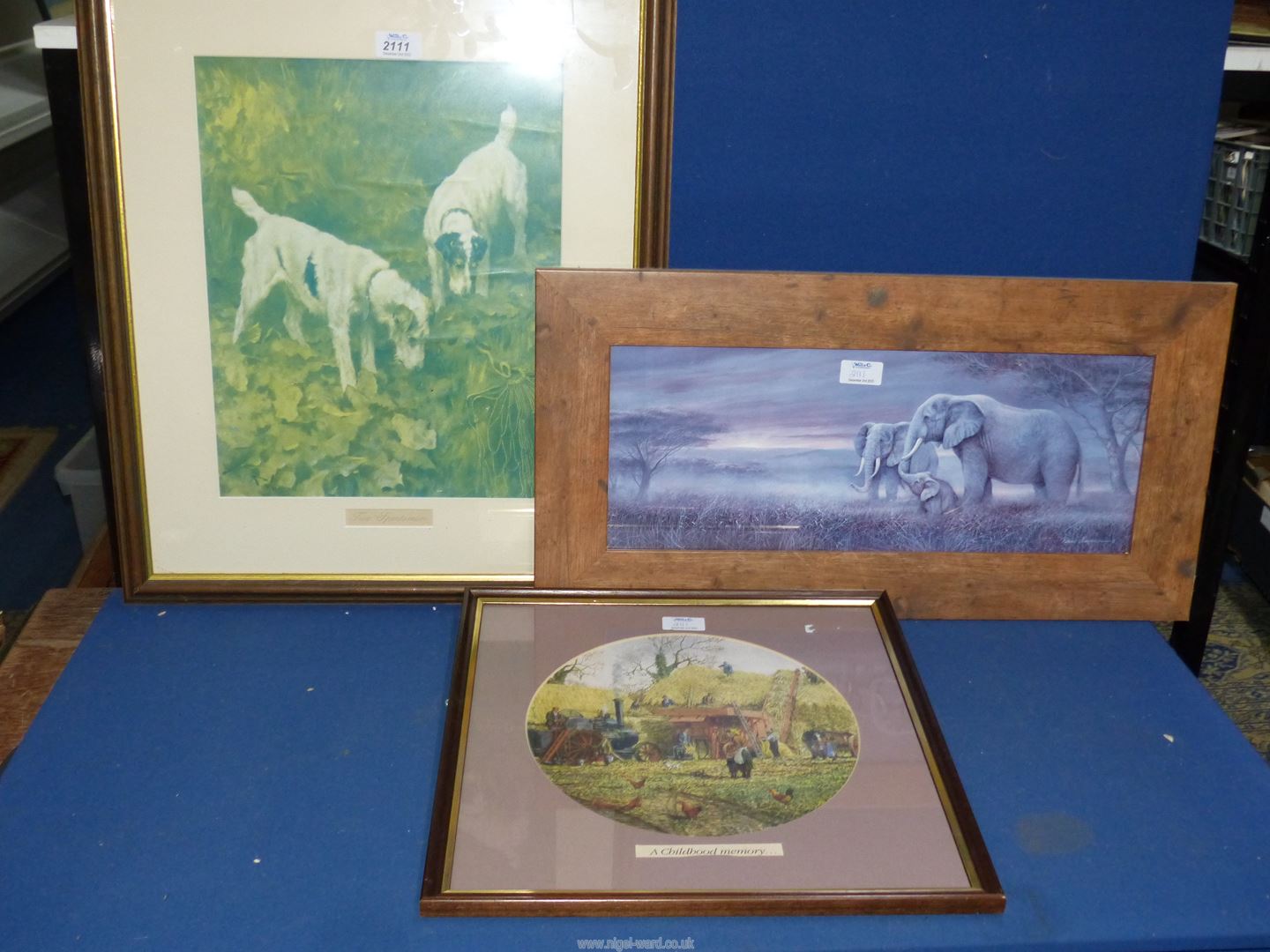 A framed print titled "The Two Sportsmen" along with a print "Gentle Giant Elephants" by Ruane - Image 2 of 2