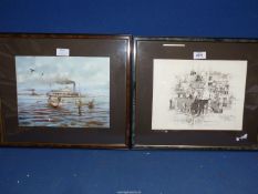 Two framed Tommy Thompson Prints; Crossing The Great Mississippi,