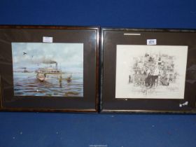 Two framed Tommy Thompson Prints; Crossing The Great Mississippi,