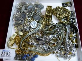 A quantity of necklaces and jewellery sets including chains, earrings, bracelet and necklace set,