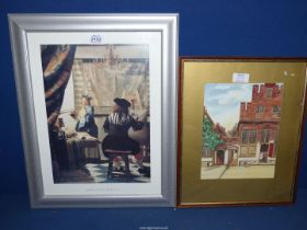 An interesting Vermeer Print plus a Watercolour after Vermeer.