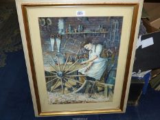 A framed and mounted Watercolour, signed lower right Ray Simpson 71, titled verso 'The Cart Wheel',