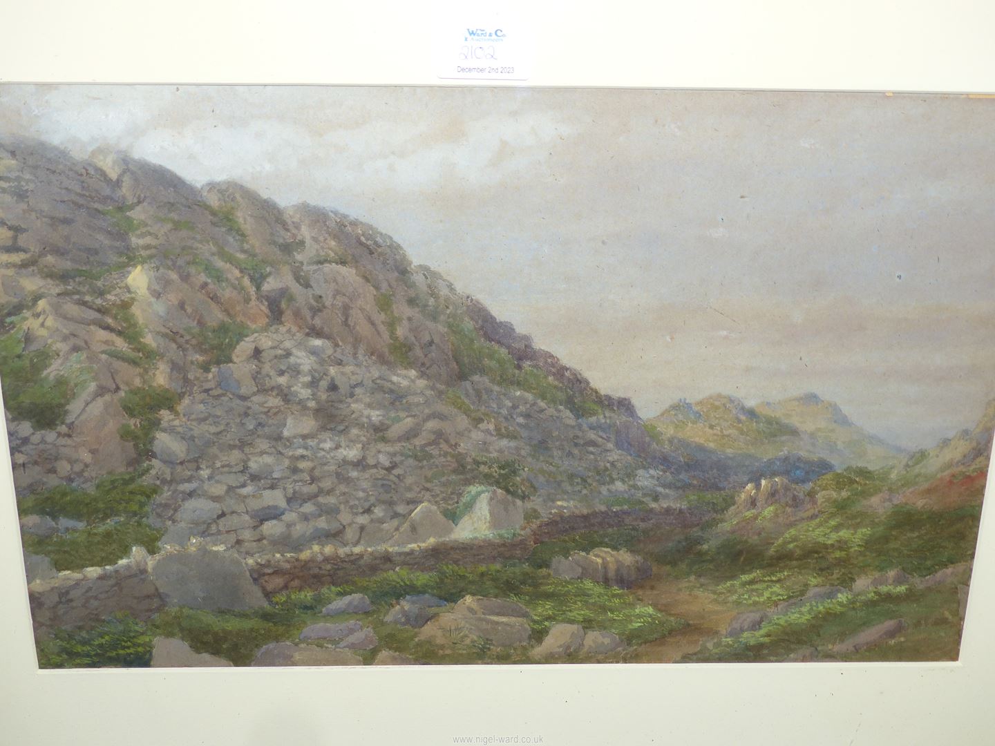 A pair of framed and mounted Watercolours one of a river landscape with figures, - Image 3 of 3