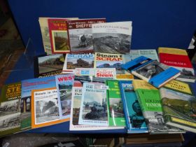 A box of books to include; Locomotive Panorama, British Railways Tunnels, The Highland Railway,