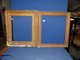 Two picture frames (a/f); 1. Overall size 22 1/2" x 26 1/4" with aperture 15" x 19". 2.