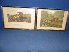 A pair of framed hunting Prints; 'Full Cry' and 'Southerly Wind and a Cloudy Sky', 12 1/2" x 8 1/2".