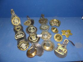 A quantity of horse brasses on martingales.