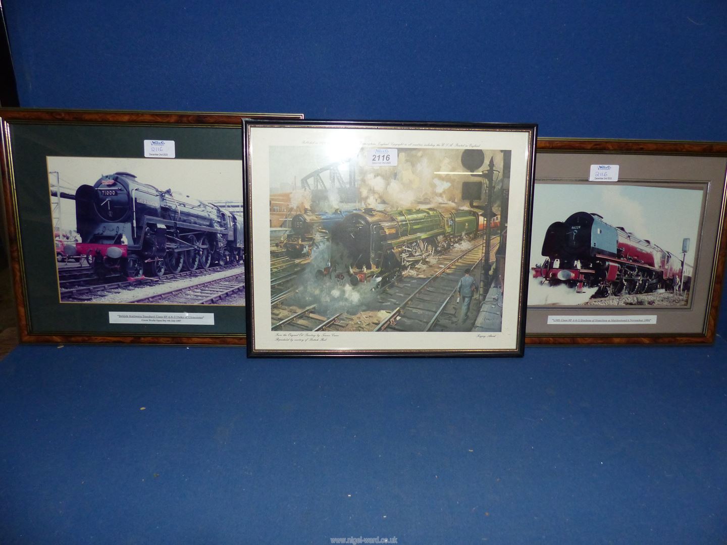 A framed Print titled 'Forging Ahead' from the original oil painting by Terence Cuneo,