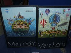 Two framed posters 'Mannheim'.