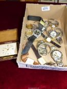 A quantity of watches and parts including Lorus, Buhler and Stauffer of Cape Town, etc., all a/f.