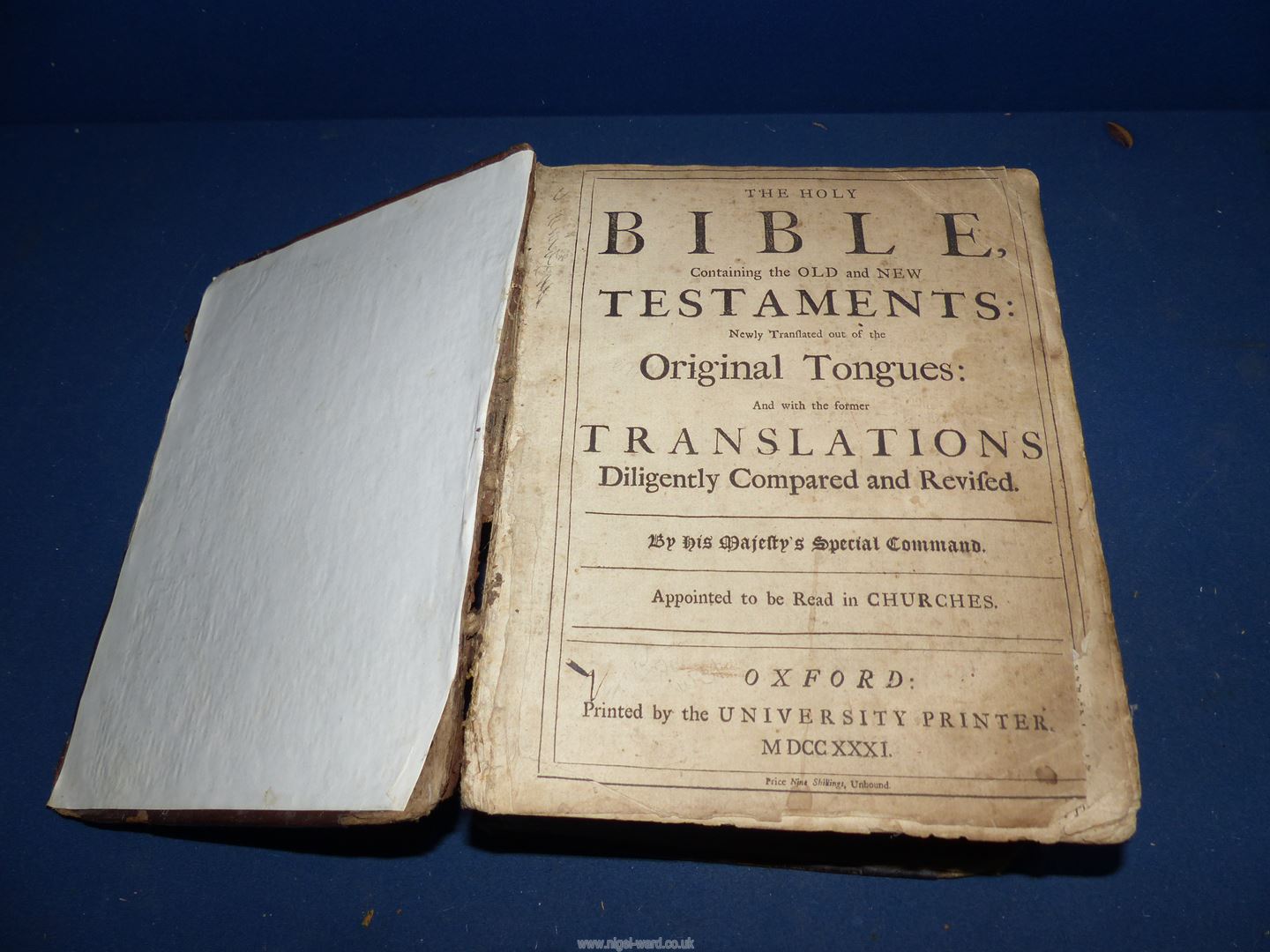 Three books, Bible (Oxford, 1731), Nelson's Festivals and Fasts (1850), - Image 8 of 13