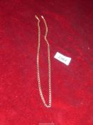 A 9ct gold flat link chain Necklace, 7.9 grams, 21'' long.