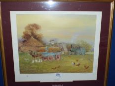 A Limited Edition Print titled 'Dorset Harvest', signed in pencil by the artist Gordon Beningfield,