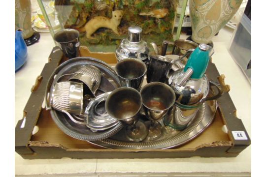 A qty of silver plate; soda siphon, trays, dishes etc. - Image 2 of 2