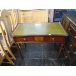 A Mahogany inlaid two drawer writing table,