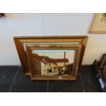 Two framed oils on boards cottage scenes