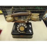 A vintage 'Rikstelefon' Swedish desk top telephone