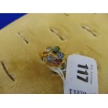 An 18ct GOld multi gem set and Diamond ring,