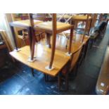 A Mid-century Scandinavian Teak extending dining table and eight chairs ( six chairs and two