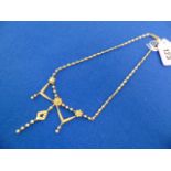 An Edwardian 15ct Gold Pearl set necklace,