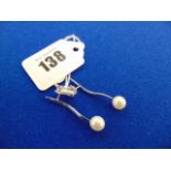 A pair of 18ct White Gold Pearl earrings
