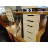 A contemporary single pedestal desk