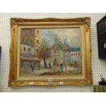 A gilt framed oil on canvas,