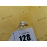 An 18ct White gold cushion cut Diamond ring, 1.