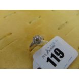 18ct Gold Edwardian cluster Diamond ring, total .