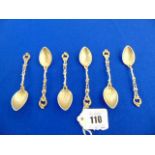 A set of six continental Silver spoons