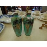 A pair of Cloisonne vases