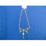 An Edwardian 15ct Gold Pearl set necklace,