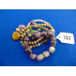 Four assorted elasticity gem set bracelets