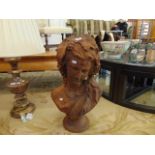 An Art Nouveau Iron lady bust