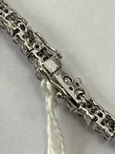 An 18ct White gold Diamond line bracelet, 140 Diamonds in total, - Image 8 of 11